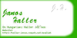 janos haller business card